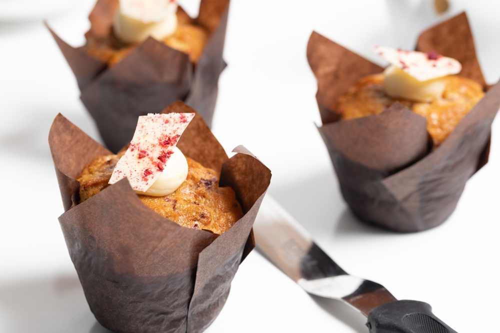 MUFFIN RASPBERRY & WHITE CHOCOLATE 160gr, Box of 6